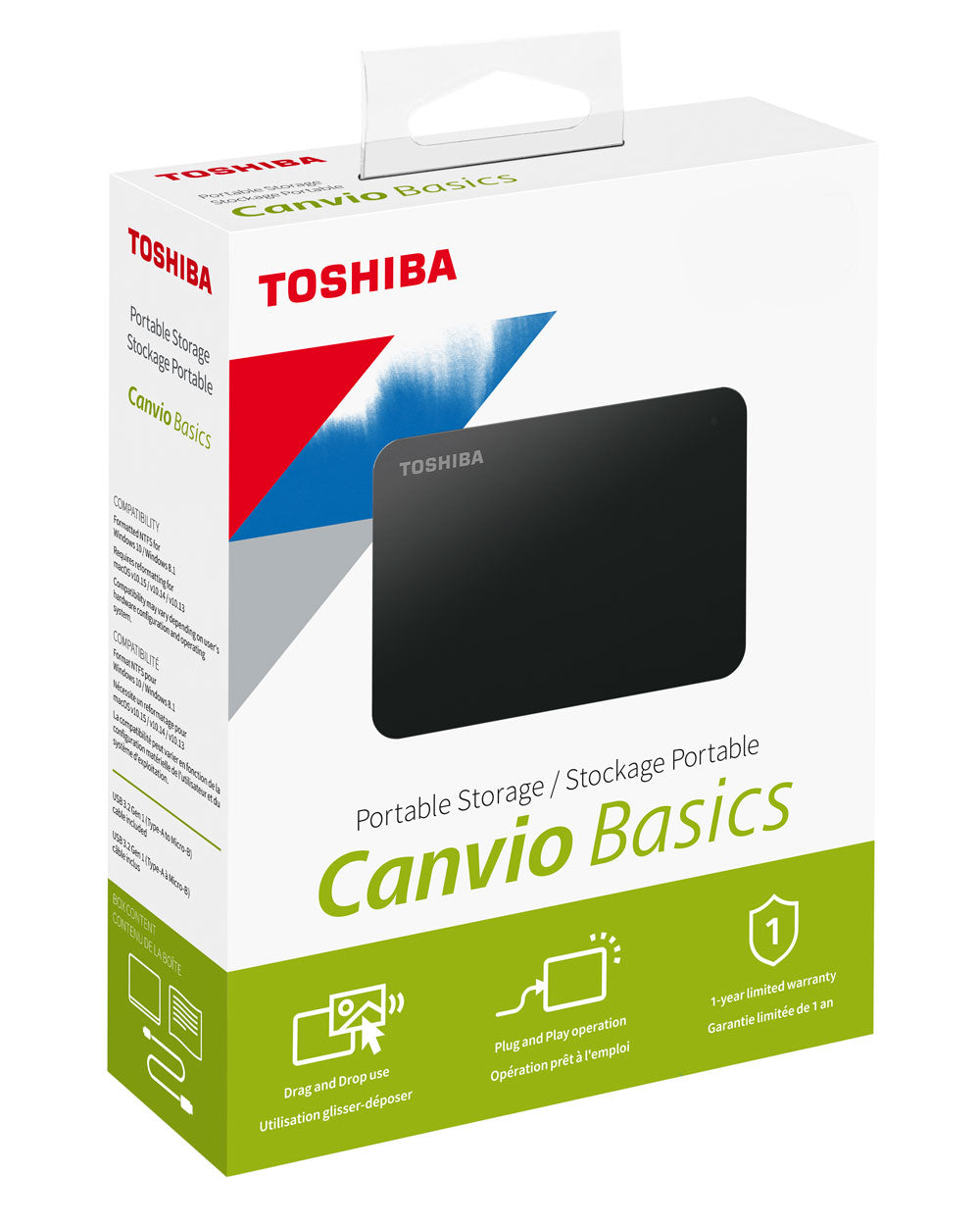 TOSHIBA 1TB CANVIO BASICS EXTERNAL HARD DISK